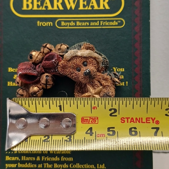Vintage Boyds Bear 1994 BearWear Holiday Wreath Pin Elliot On The Jingle Wreath - Picture 4 of 5